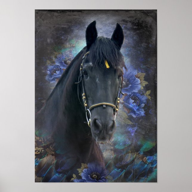 Black Beauty Friesian Horse - Poster (Vorne)