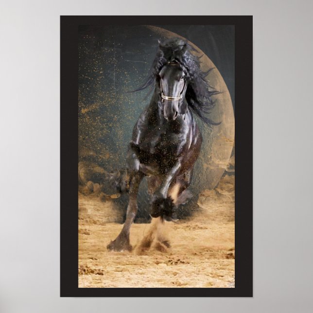 Black Beauty Friesian Horse - Poster (Vorne)