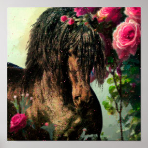 Black Beauty Friesian Horse - Poster
