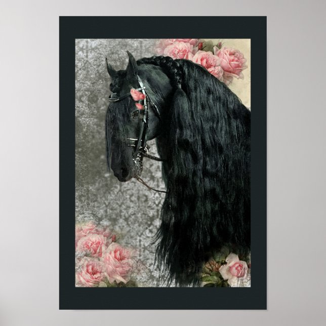 Black Beauty Friesian Horse - Poster (Vorne)