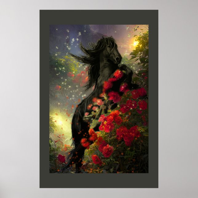 Black Beauty Friesian Horse - Poster (Vorne)