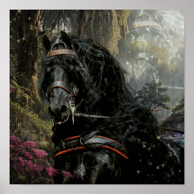 Black Beauty Friesian Horse - Poster (Vorne)