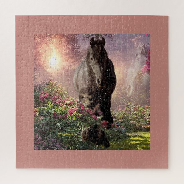 Black Beauty Friesian Horse - Puzzle (Vertikal)