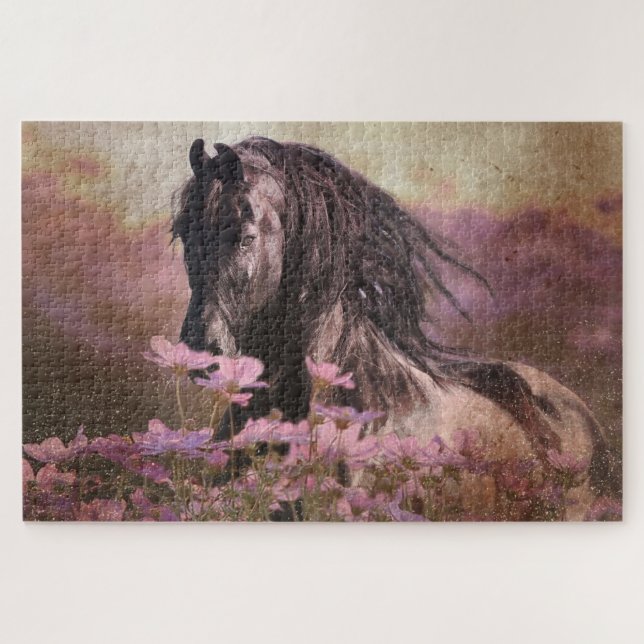 Black Beauty Friesian Horse - Puzzle (Horizontal)