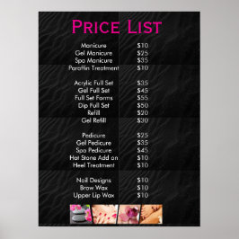 Black beauty Nail Salon Preisliste Poster