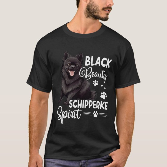Black Beauty Schipperke Spirit Dog T-Shirt (Vorderseite)