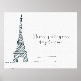 Black "Beenden Sie Ihren Traum nie" Zitat-Poster Poster