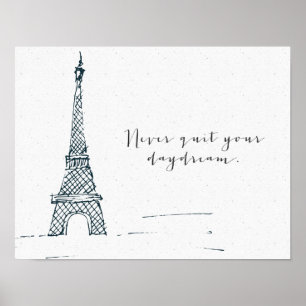 Black "Beenden Sie Ihren Traum nie" Zitat-Poster Poster