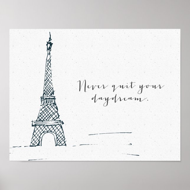 Black "Beenden Sie Ihren Traum nie" Zitat-Poster Poster (Vorne)