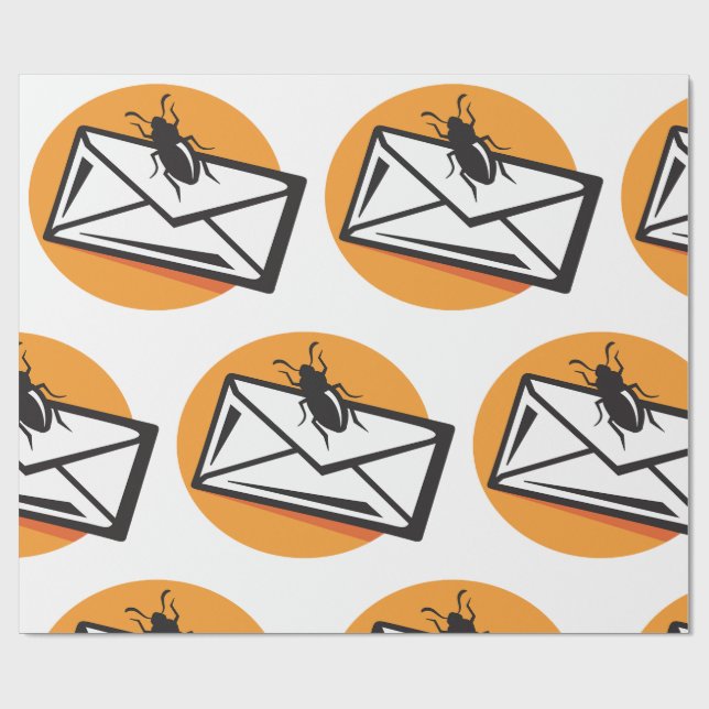 Black Beetle Insect on Envelope Geschenkpapier (Flach)