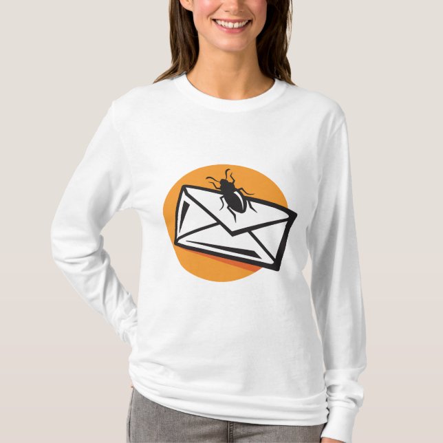 Black Beetle Insect on Envelope T-Shirt (Vorderseite)