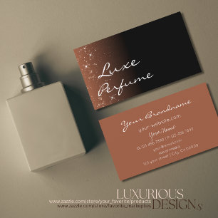 Black Beige Brown Glitzer Stars Elegant und modern Visitenkarte