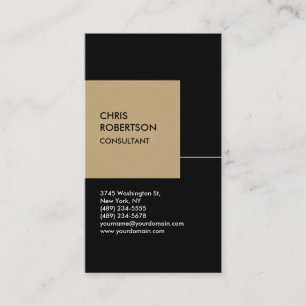 Black Beige Cube Vertical Chic Business Card Visitenkarte