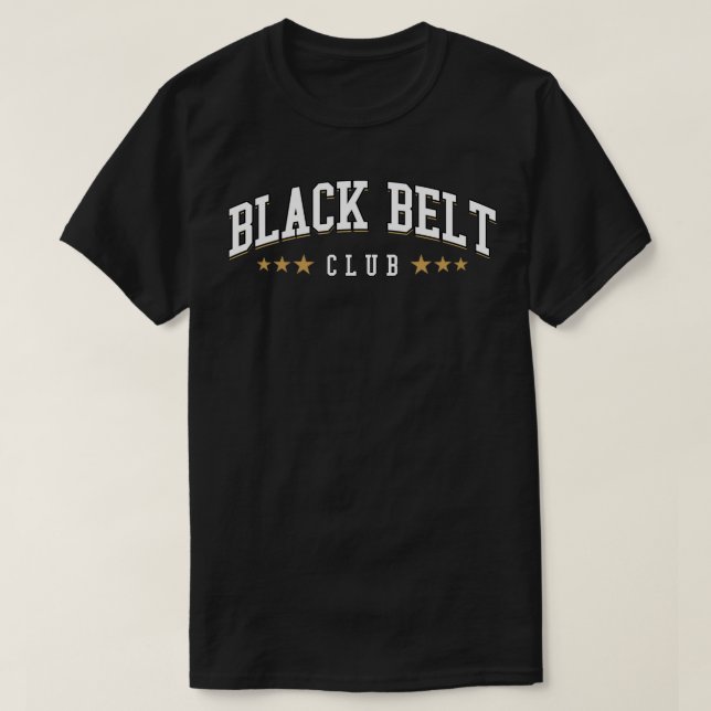 Black Belt Club Aikido Judo Jiu Jitsu Karate Iaido T-Shirt (Design vorne)