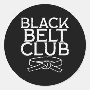 Black Belt Club Cool Karate Taekwondo Kung Fu Jiu Runder Aufkleber