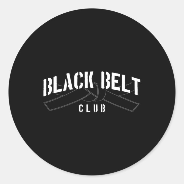 Black Belt Club Runder Aufkleber (Vorderseite)