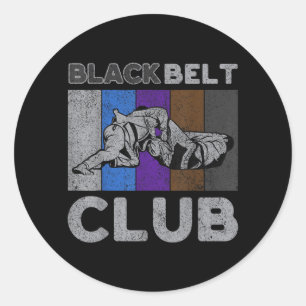 Black Belt Club Vintage BJJ Brasilianisches Jiu Ji Runder Aufkleber