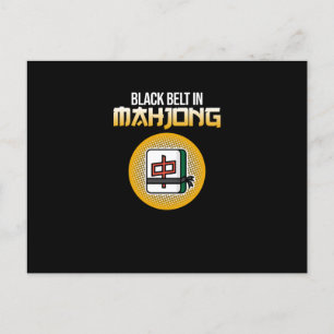 Black Belt in Mahjong Game Mahjong Spielen Postkarte