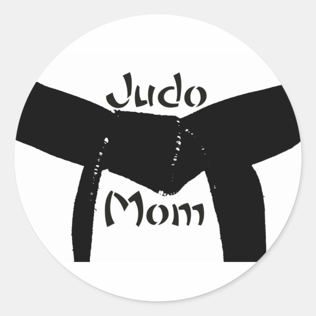 Black Belt Judo Mama Sticker für Kampfkunst (Vorderseite)