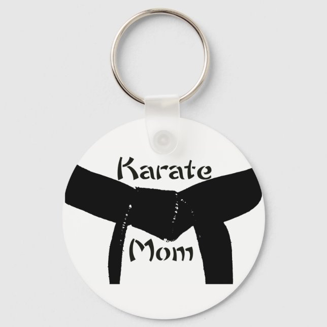 Black Belt Karate Mama Schlüsselanhänger (Vorderseite)
