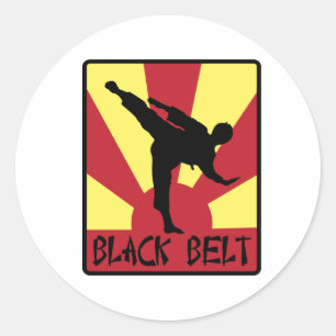 Black Belt Karate Runder Aufkleber