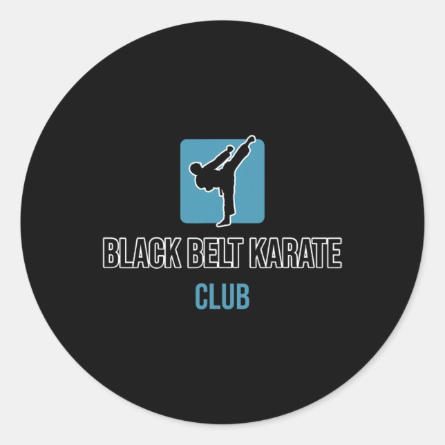 Black Belt Karate Runder Aufkleber (Vorderseite)