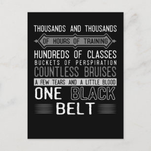 Black Belt Karate Taekwondo Jiu Jitsu Motivation Postkarte