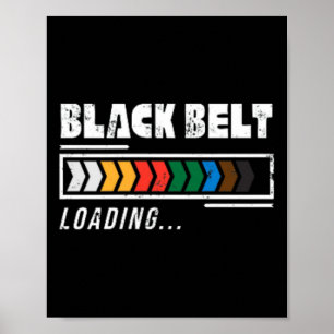 Black Belt Loading Martial Arts Karate Minimalisti Poster