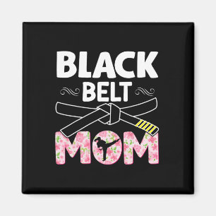 Black Belt Mama Floral Tkd Taekwondo Karate Martia Magnet