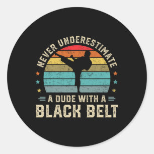 Black Belt Martial Arts Karate Jiu Jitsu Taekwondo Runder Aufkleber