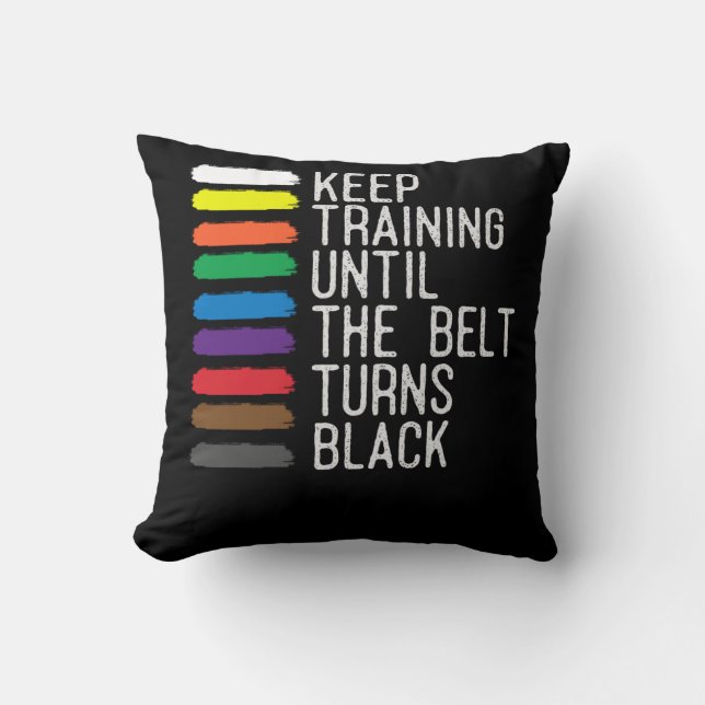 Black Belt Motivation Taekwondo Jiu Jitsu Karate Kissen (Vorderseite)