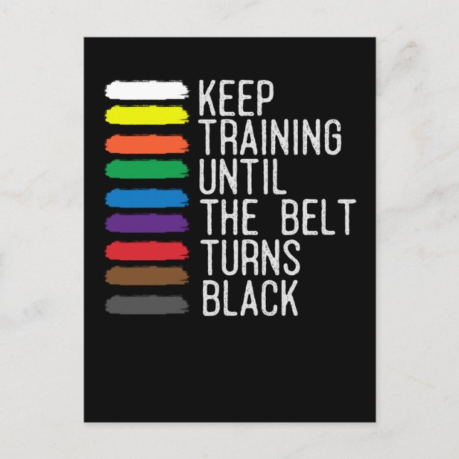 Black Belt Motivation Taekwondo Jiu Jitsu Karate Postkarte (Vorderseite)