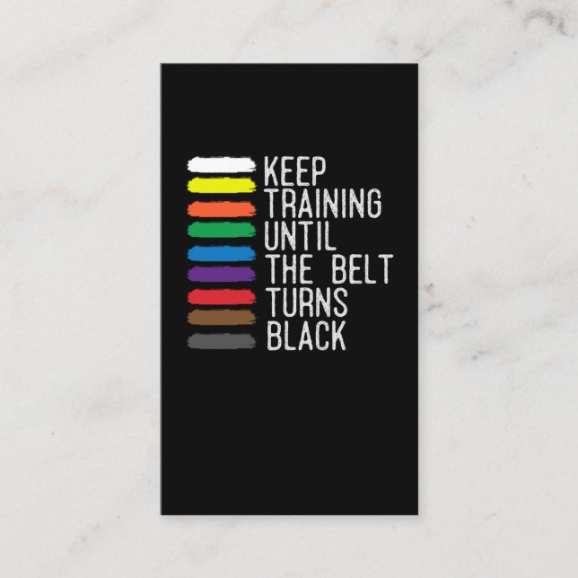 Black Belt Motivation Taekwondo Jiu Jitsu Karate Visitenkarte (Vorderseite)
