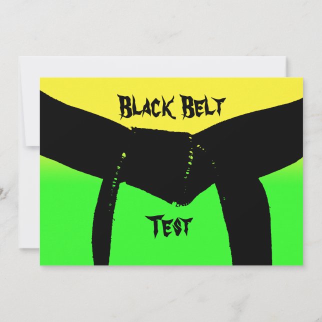 Black Belt Rank Test gelb grün Einladung (Rückseite)