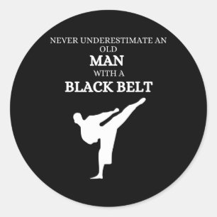 Black Belt Sprichwort Karate Martial Arts Runder Aufkleber
