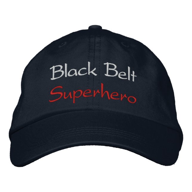 Black Belt Superhero Baseball Cap Bestickte Kappe (Vorderseite)