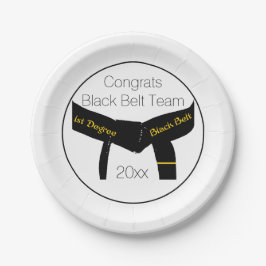Black Belt Test Party Herzlichen Glückwunsch Pappteller
