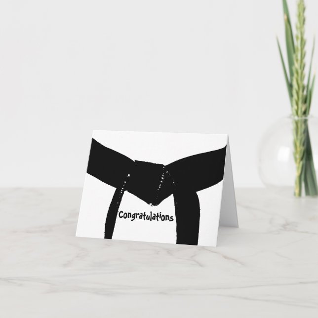 Black Belt von Martial Arts Herzlichen Glückwunsch Karte (Vorderseite)