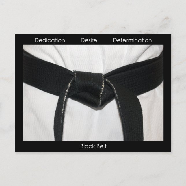 Black Belt von Martial Arts Herzlichen Glückwunsch Postkarte (Vorderseite)
