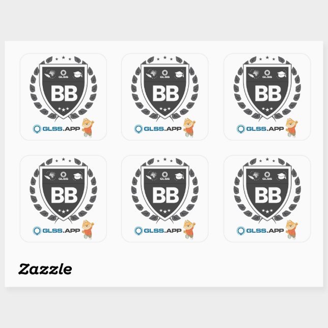 Black Belt Zertifiziert - GLSS.app Quadratischer Aufkleber (Blatt)