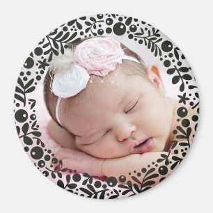 Black Berry Gerahmt Baby Foto Magnet
