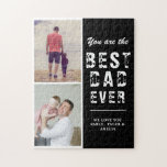 Black Best Vater Ever Family 2 Foto Puzzle<br><div class="desc">Black Best Papa je Familie 2 Foto Puzzle. Collage of 2 Fotos,  väterlicher Name mit einer süßen Nachricht in einem trendigen Drehbuch und Kindernamen. Fügen Sie Ihre beiden Lieblings-Fotos hinzu. Personalisierter Sake und ein Geschenk zum Geburtstag,  Vatertag oder Weihnachten für einen Vater,  einen neuen Vater oder Großvater.</div>