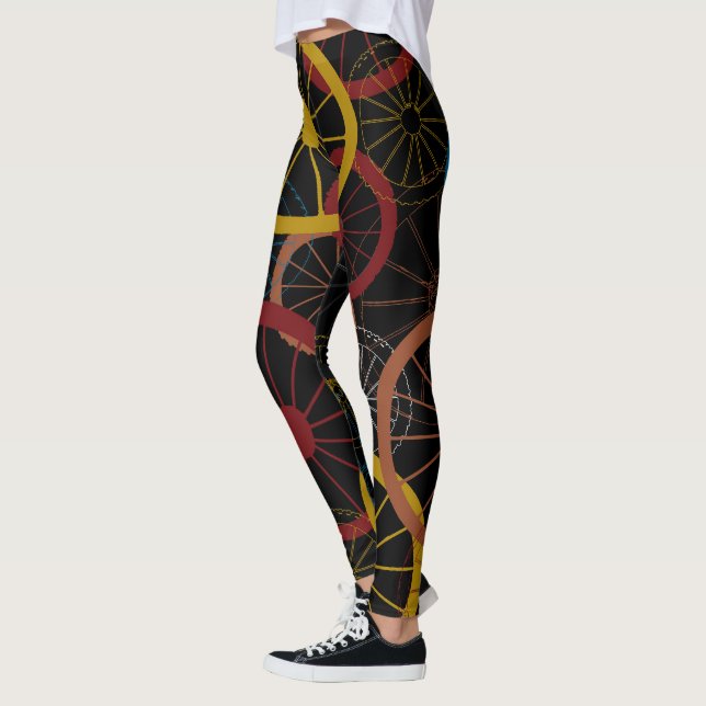 Black Bicycle Wheels Leggings (Links)