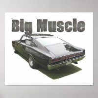 Black "Big Muscle" 1967 Dodge Charger Poster