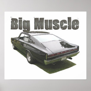 Black "Big Muscle" 1967 Dodge Charger Poster