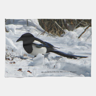 Black Billed Rocky Mountain Magpie Küchentuch