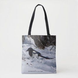 Black Billed Rocky Mountain Magpie über Tasche