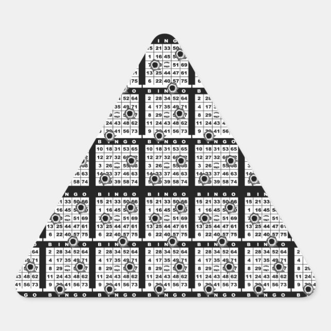 Black Bingo Cards Dreieckiger Aufkleber (Vorderseite)