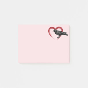 Black Bird Heart Raven Post-it Notes Post-it Klebezettel
