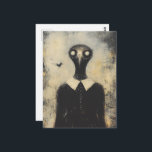 Black Bird in a Black Dress Horror Fantasy Postkarte<br><div class="desc">A black bird in a black dress fantasy AI generated art</div>